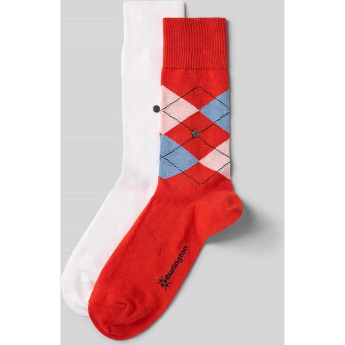Burlington Everyday 2-Pack gedessineerd katoen multipack sokken heren rood - maat 40-46