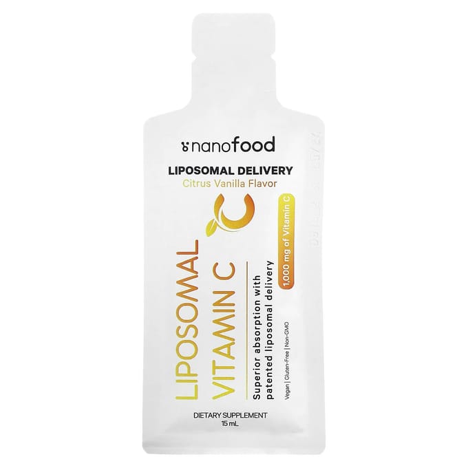 Codeage, liposomale vitamine C, citrus-vanille, 1000 mg, 32 zakjes, 15 ml (0,5 fl oz) elk