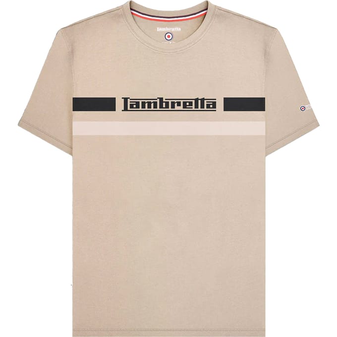 Lambretta Heren borst streep T-shirt (Cashew)