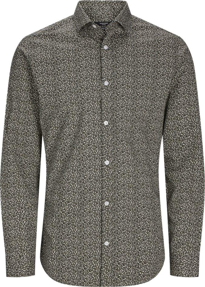 Jack & Jones Overhemd Jprblablackpool Stretch Ls Shirt Sn 12260625 Peat Mannen Maat - M
