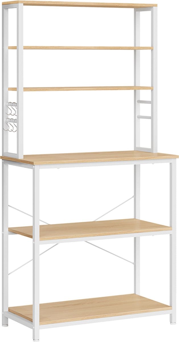 MAZAZU - Keukenplank - Keukenkast - Wit - Hout - 40 x 80 x 167 cm