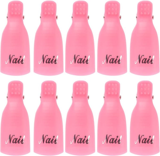 Nagellak Remover Clips -  Gellak / Acryl verwijderen - Lichtroze - 10 stuks