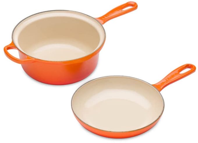 Dubbele Gietijzeren Pan 22 cm - 2-in-1 Steelpan en Koekenpan