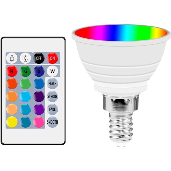 Ampoules LED RGB, 16 couleurs changeantes, 85-265 V, E14, télécommande, projecteur intelligent gray
