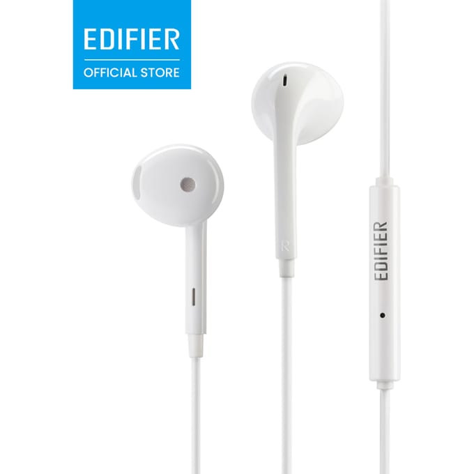 EDIFIER P180 Plus bedrade in-ear oordopjes 14,2 mm neodymium driver 3,5 mm plug met microfoon 3-knops inline-bediening voor heldere gesprekken White