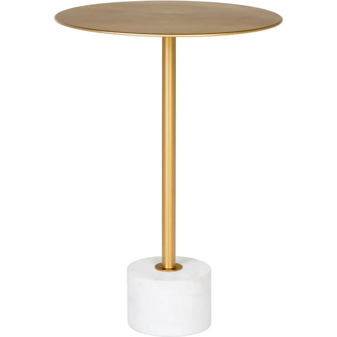 House Nordic Bijzettafel Lecco Koper/Marmer Ø41x58cm