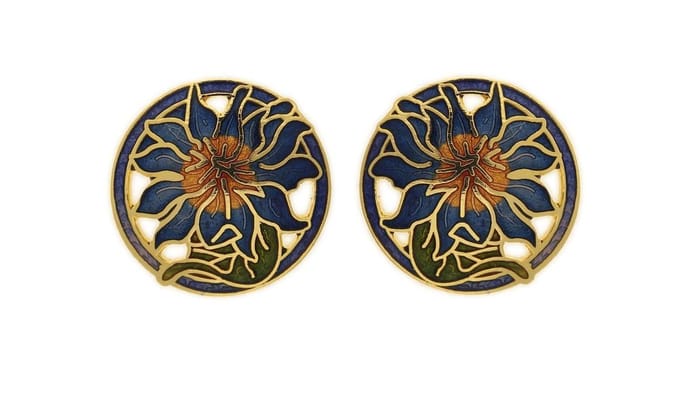 Behave - Oorringen dames - bloemmotief - blauw - 2 cm