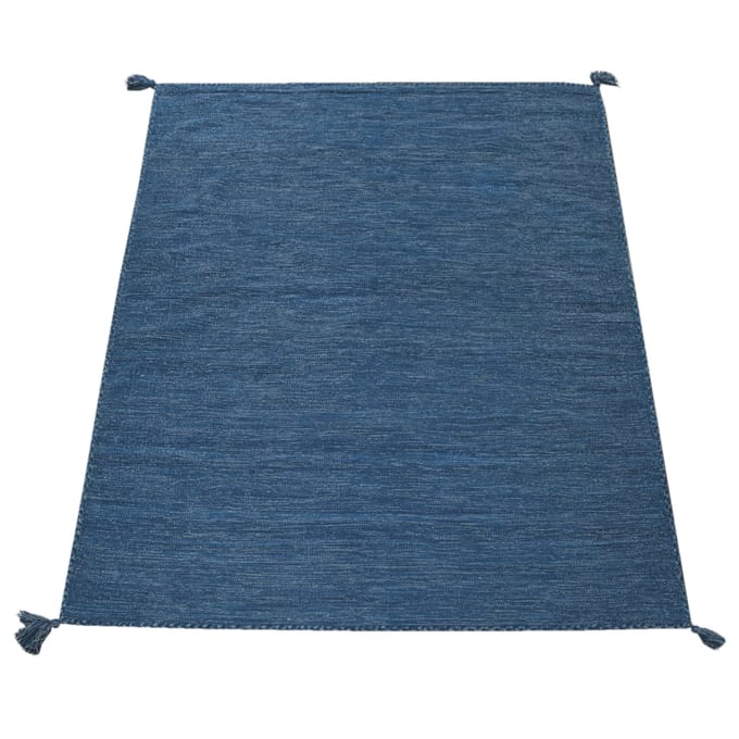 Handgeweven tapijt Kilian blauw 80x150 cm