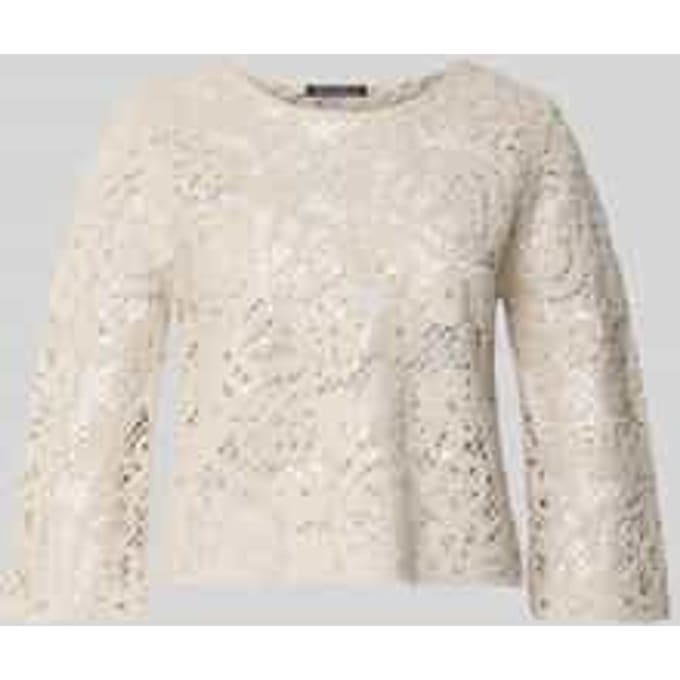 relaxed fit pullover in tricotlook met all-over paillettenafwerking