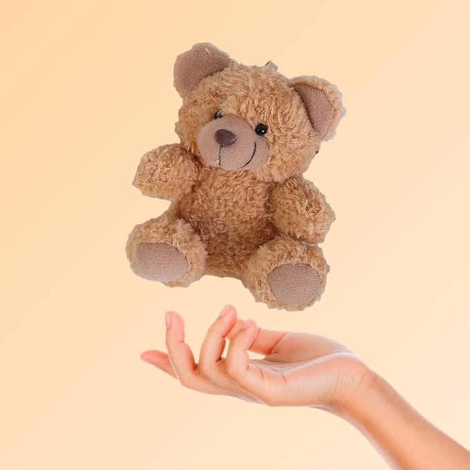 Zentavo® Teddybeer Knuffel - Zachte mini pluche sleutelhanger - 13 cm