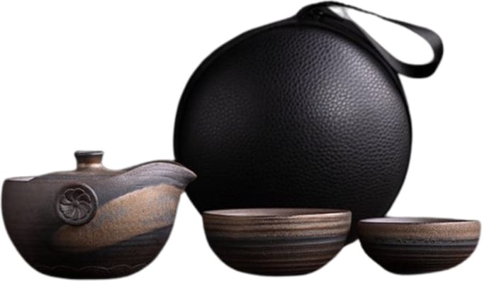 Keramische Gaiwan Thee Set met Reisetui