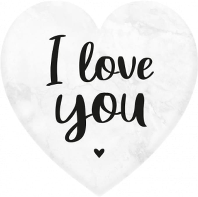 Marmeren hartje - I love you - 5x5cm