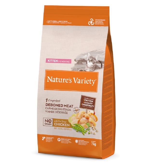7kg Nature's Variety Selected Kitten Free-Range Chicken Droog Kattenvoer