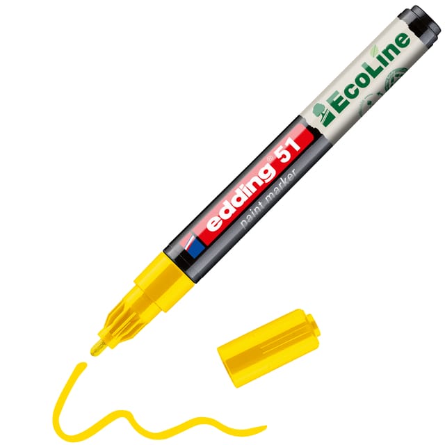 Paintmarker edding 51 EcoLine op waterbasis 1-2mm geel