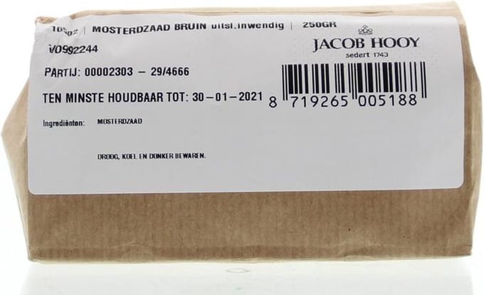 Jacob Hooy Mosterdzaad bruin 250 Gram
