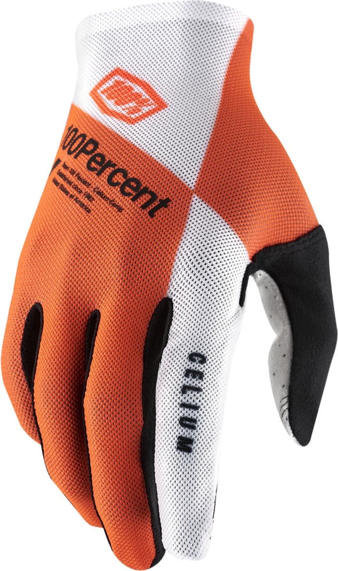 100% Fietshandschoenen MTB Celium 21 - Oranje - Wit - S