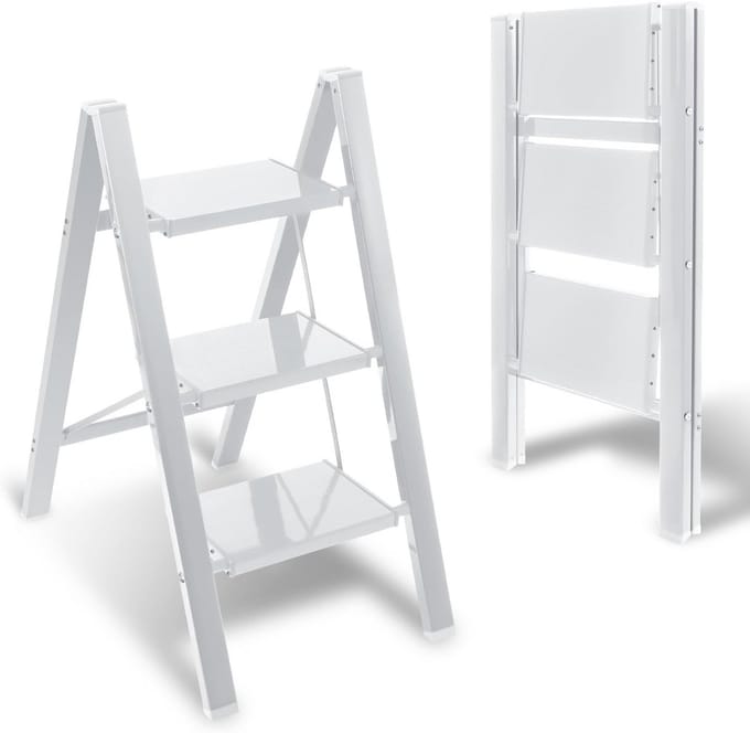 Lichte Aluminium Vouwladder Daksteun Antislip 3 Treden