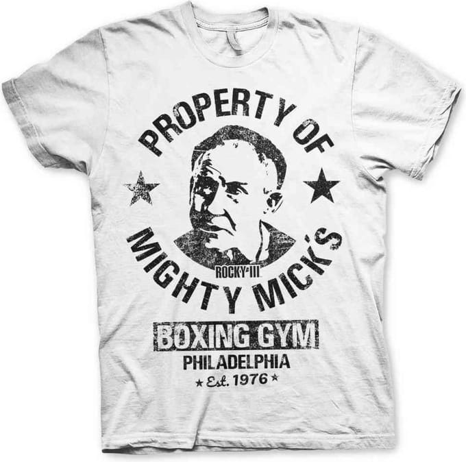 Rocky Heren Tshirt -S- Mighty Mick's Gym Wit