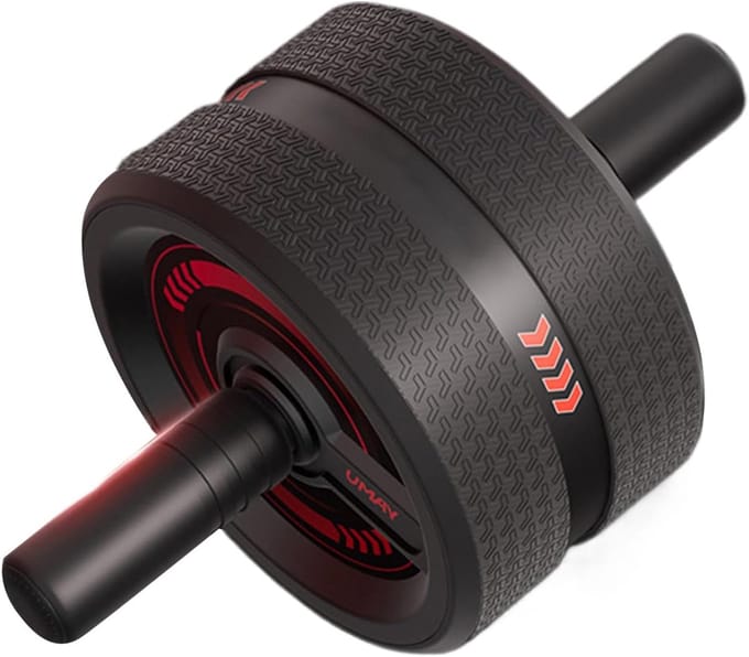Buikspierrol - Core trainer - Krachtraining thuis - Verbrede stabiele wielen - 32.5 cm - Zwart
