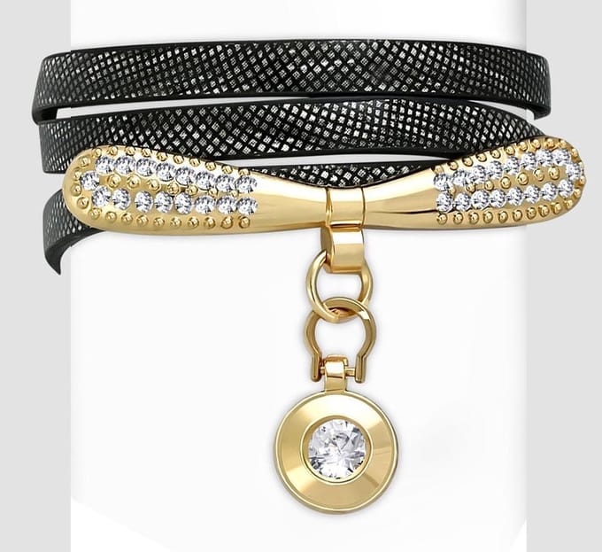 Montebello Armband Hilde Black - PU Leer - Messing - 9mm - 19cm