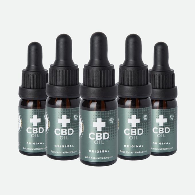 Dutch Natural Healing - CBD olie 10ml - 8% - 825mg naturel smaak - 5-pack