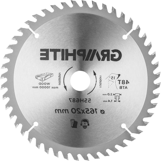 Zaagblad - Freesblad - Hout Bewerken - Krasbestendig - 165 mm - Zilver