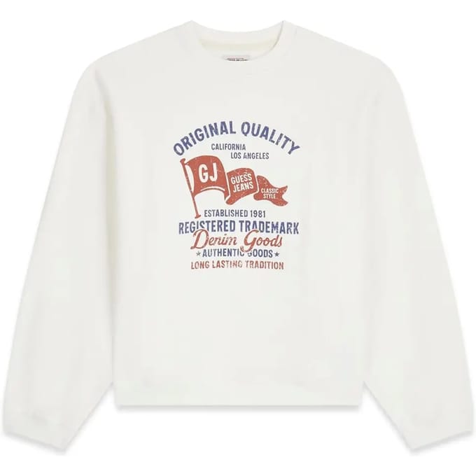 Guess Jeans M6gqa7kcpr1 Cropped Sweatshirt Wit S Man
