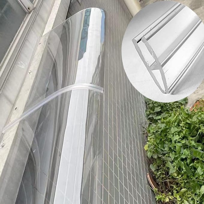 Luifel - Regenscherm - Buiten beschermen - Stevige polycarbonaat - 40x140 cm - Transparant