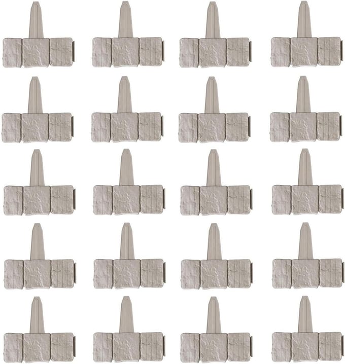 Tuinrand 20 stuks - Gazonafscheiding Perkrand - Tuin decoreren - Graafvrije installatie - 25 x 23 cm - Grijs