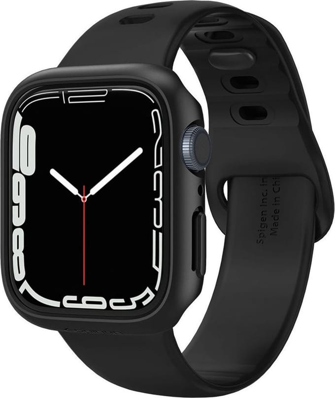 Spigen Thin Fit - Apple Watch 7/8/9 45MM Case - Hard Plastic Bumper - Zwart