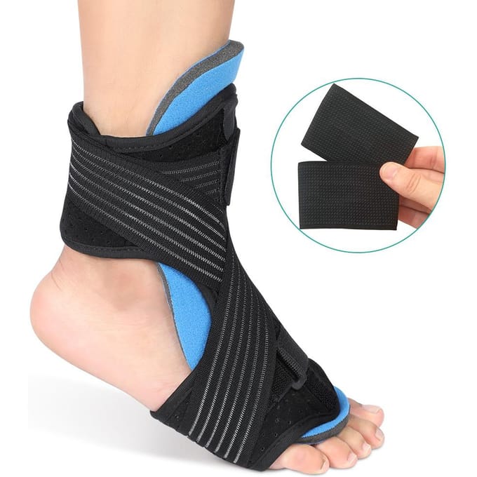 Improved Plantar Fasciitis Support Straightener Black (single pack) + fish silk elastic band zwart