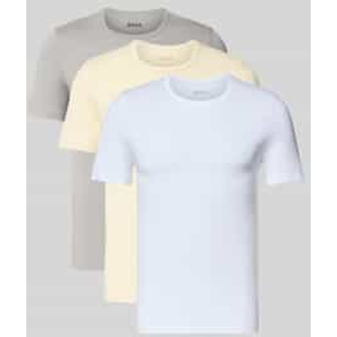 Slim fit T-shirts van puur katoen in set van 3