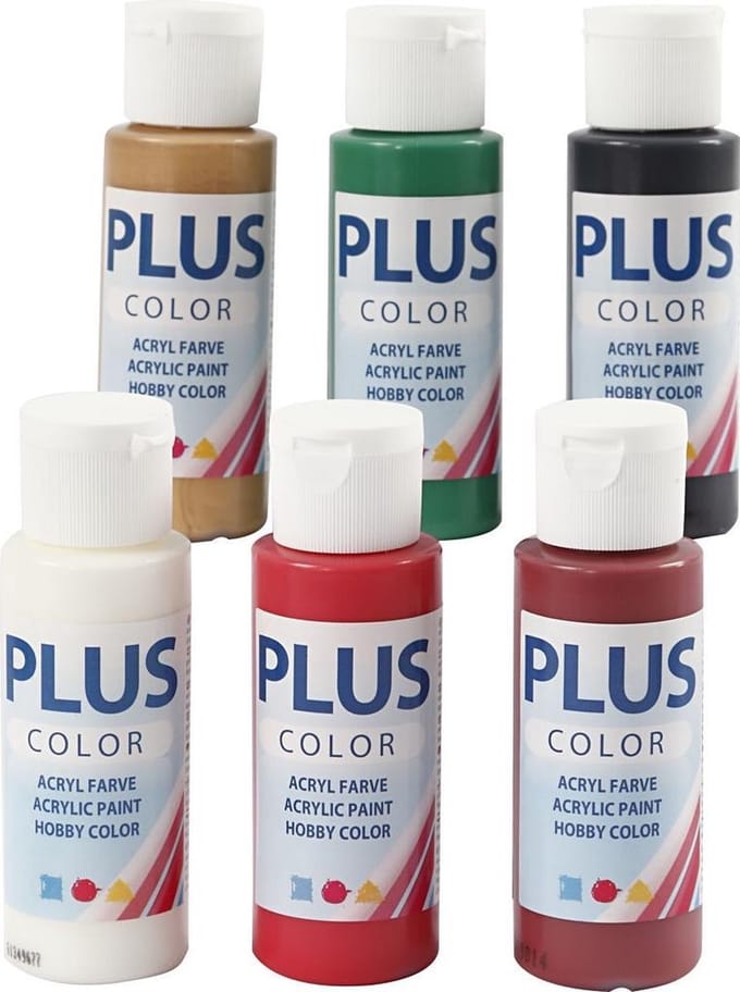 Plus Color Acrylverf - Verf - Set van 6x60 ml - Kerstkleuren