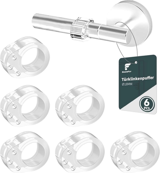 Set van 12 Transparante PVC Deurstoppen - Hoge Elastische Deurklink Beschermers voor Muren en Meubels