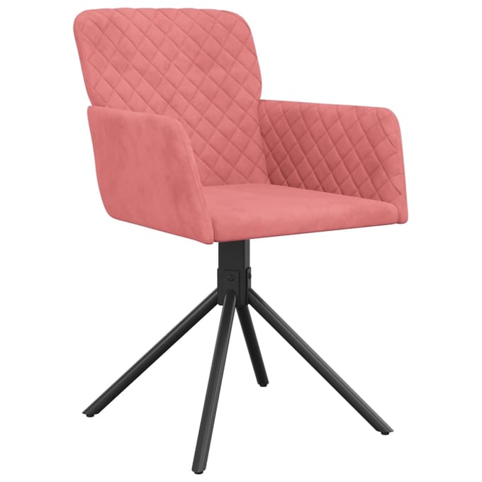 vidaXL - Eetkamerstoelen - draaibaar - 2 - st - fluweel - roze