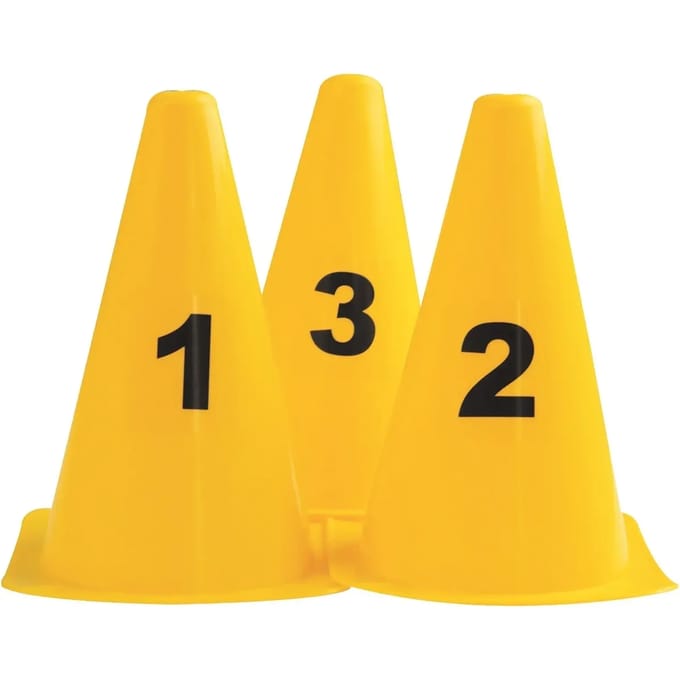 Megaform - afbakenkegels - pionnen genummerd - 0 t/m 9 - geel