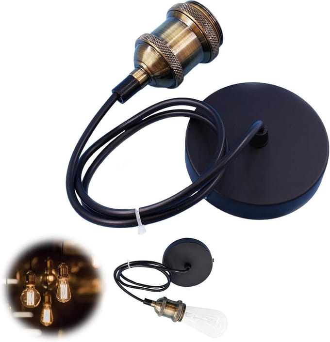 Metalen E27 Plafondlampfitting met 100cm Kabel voor Hanglamp