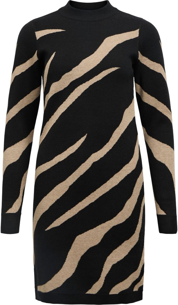 Object Objray L/s Knit Dress Aop Dames - Jurk - Multi - Maat XS