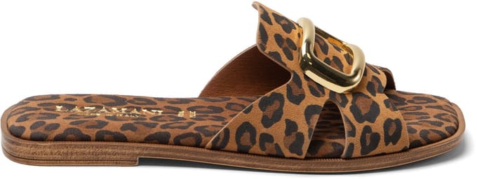Lazamani - Vito Dames Slippers Suede Leopard - Maat 42