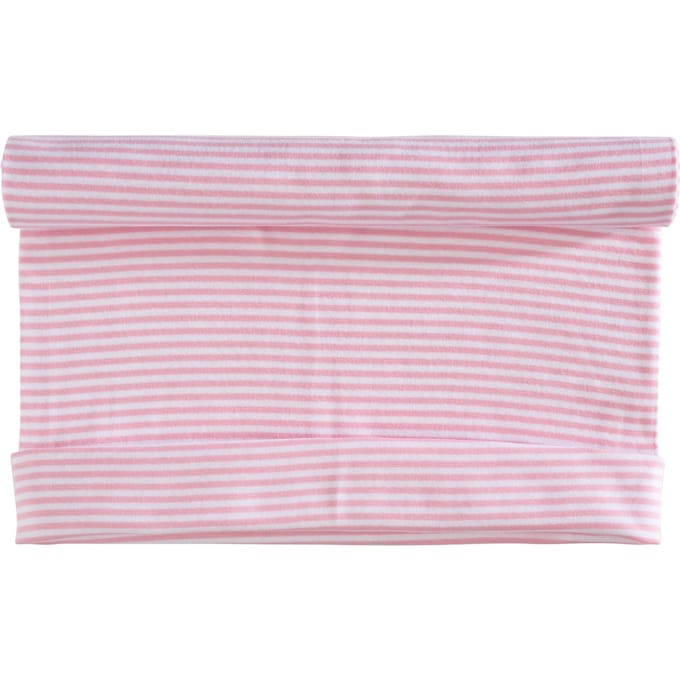Manchet stof 1x1 rib "Stripe 3 mm" - Roze-Wit