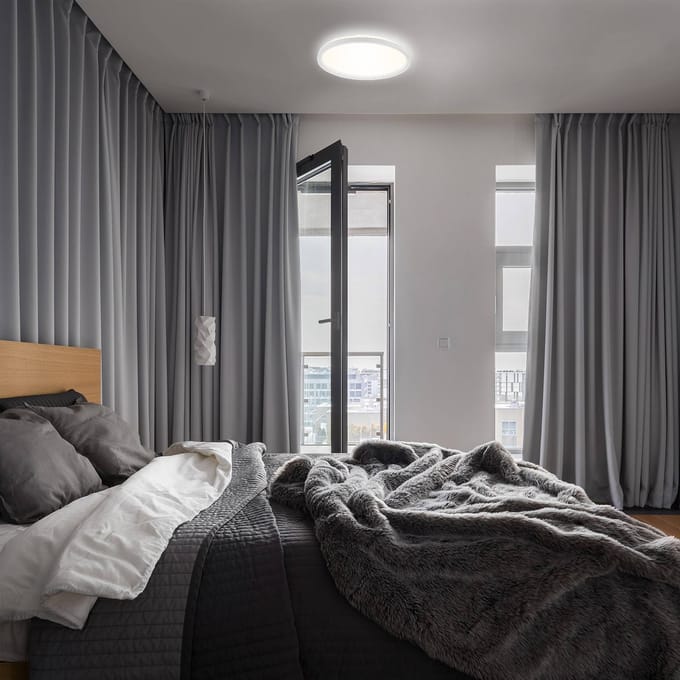 Briloner Leuchten SLIM Plafondlamp - rond - LED - Achtergrondverlichting - 18W - Ø 293cm - Wit
