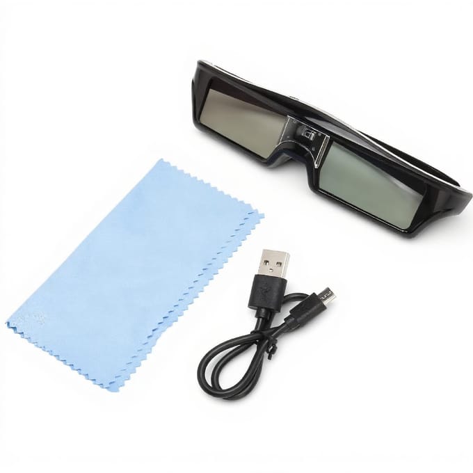 Dailygoods 3D-bril - Oplaadbare 3D Active Shutter-bril - Lange levensduur - Compatibel met projectoren - Ideaal voor thuisbioscoop...