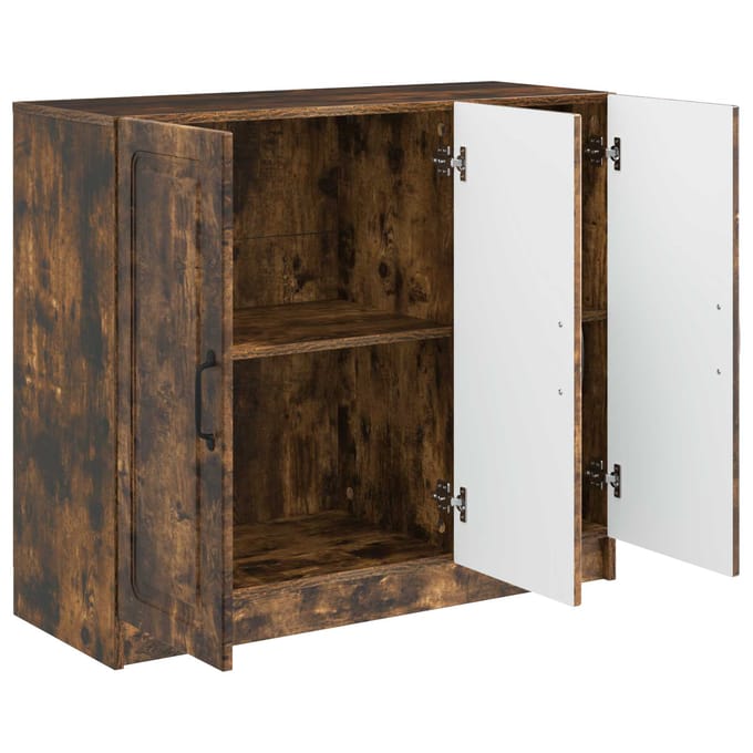 vidaXL - Dressoir - Gerookt - eiken - 89 - x - 34,5 - x - 77 - cm - Bewerkt - hout