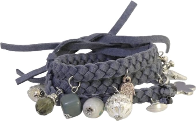 Behave - Wikkelarmband met kralen en hangers - Boho look