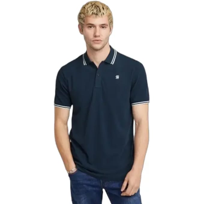 G-STAR Dunda slim stripe polo s\s Heren Poloshirt - sartho blue
