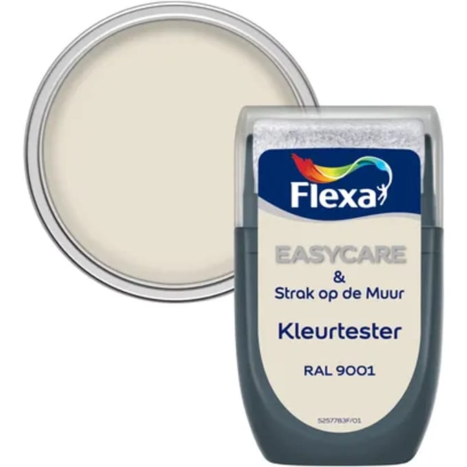 Flexa Strak Op De Muur Verftester - Mat - Crème Wit Ral 9001 - 30ml
