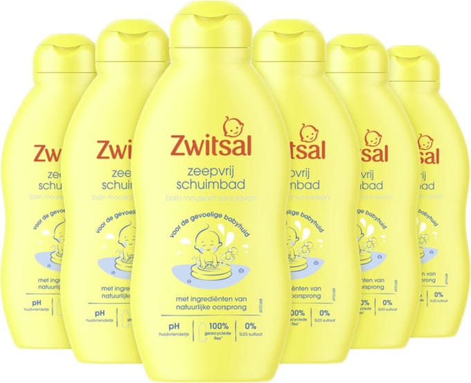 Zwitsal Zeepvrij Schuimbad - 6 x 200 ml - Voordeelverpakking