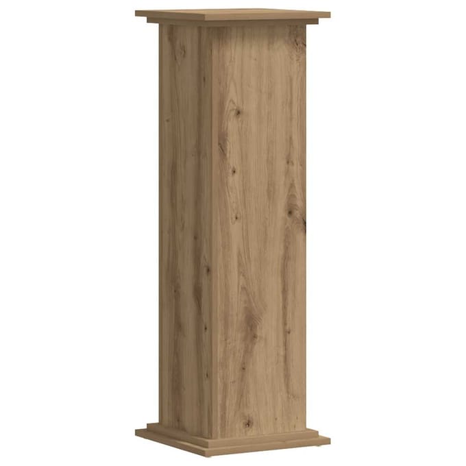 vidaXL - Plantenstandaard - 33x33x100 - cm - bewerkt - hout - artisanaal - eiken