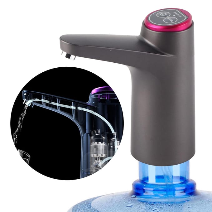 Distributeur d'eau automatique USB, pompe à eau électrique pour camping, ménage, noir, intégré gray