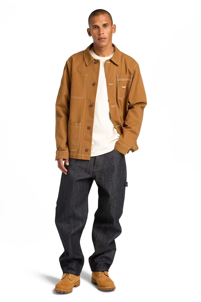 Timberland Unisex Chore Canvas Jacket Dark Brown Größe: S | Overshirts Outlet | Unisex | Braun
